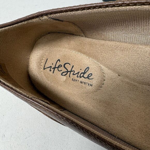 LifeStride Flats Womens Size 8 W Deja Vu Ballet Brown Tan Snake Print A2‎ - Picture 2 of 10